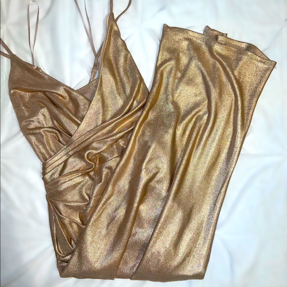 Gold Shimmer FashionNova Dress